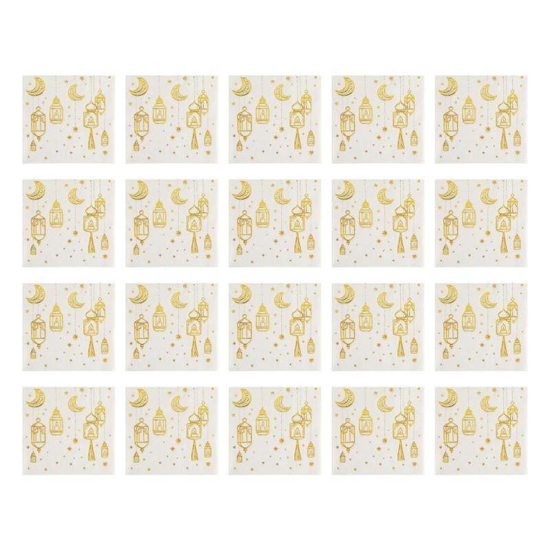 

20Pcs Luxurious Gold Foiled Paper Napkins Party Supplies Perfect For Eid Parties Weddings And Special Event 1