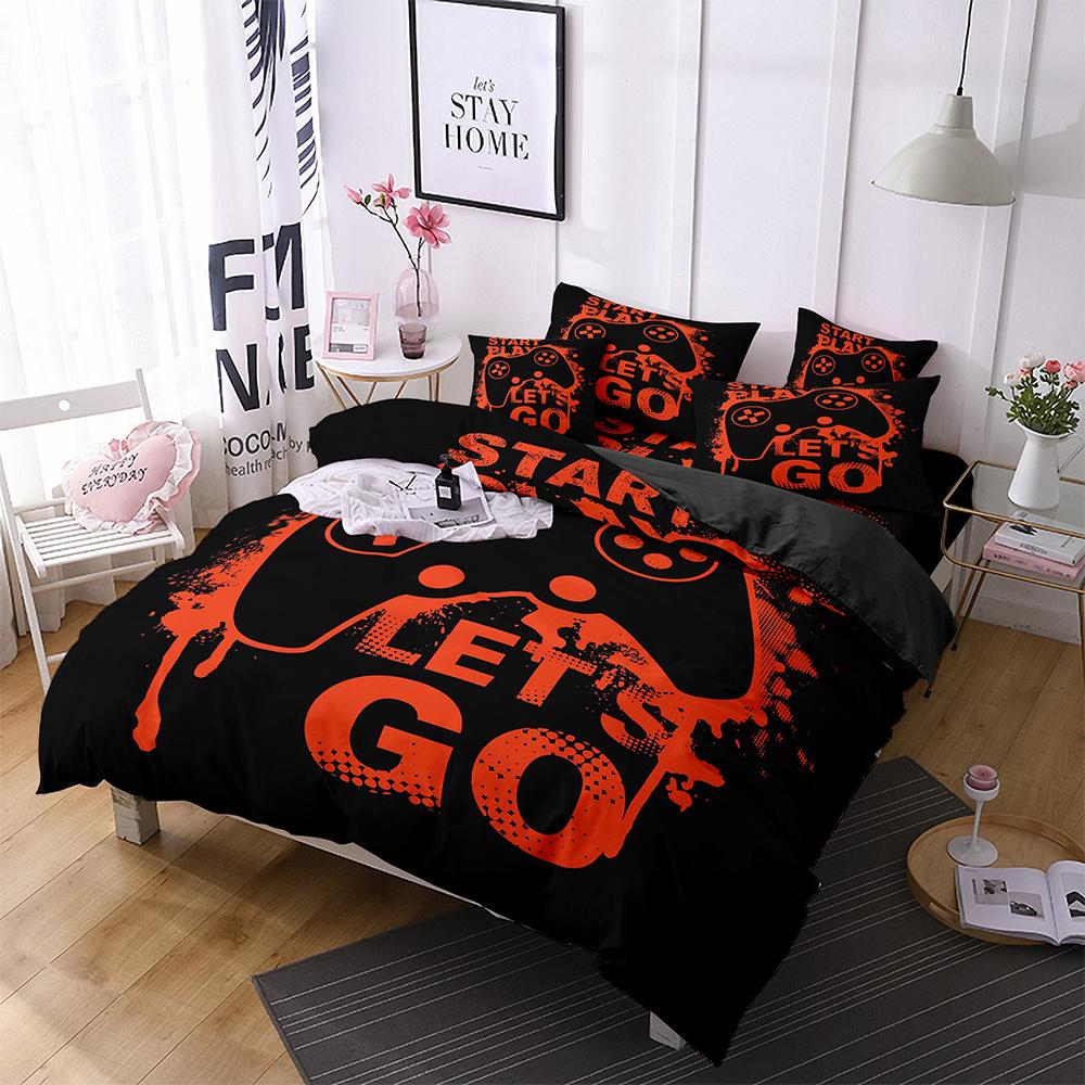 Gamer Duvet Cover for Boys Gaming Comforter Cover Games Gamepad Polyester Bedding Set Kids Game Room Decor Video Game Controller