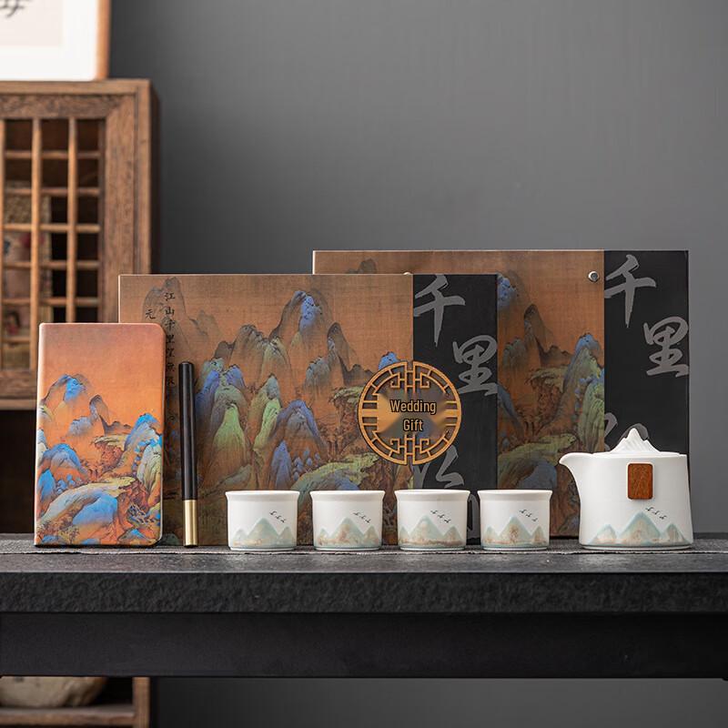 Национальный трендовый подарочный набор чая и канцелярских принадлежностей «Ю Чжу Сюнь»