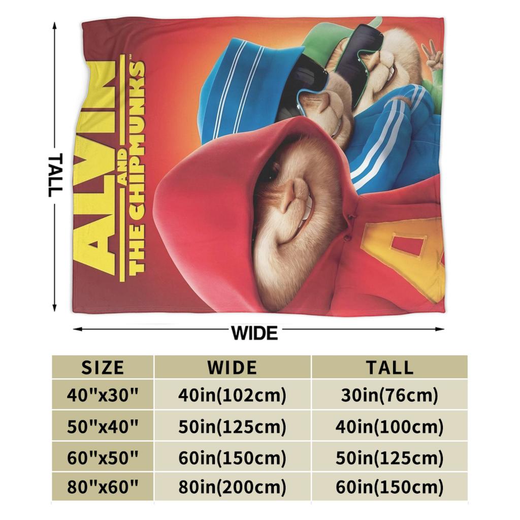 Alvin and the Chipmunks Blanket Multi-size Cozy and Lightweight  Throw Blankets for Couch Sofa and Bed