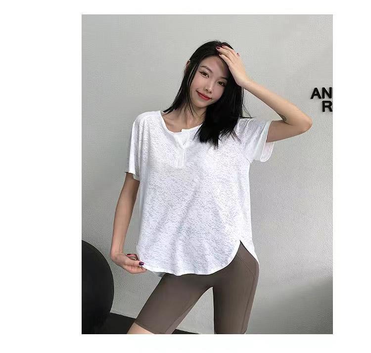 Women's Quick-Dry Short Sleeve Yoga Top - Loose Fit Summer Sports T-Shirt
