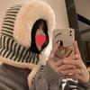 Striped Plush Hat, Scarf Body, Women'S Winter Korean Version Shows A Small Face, Cycling Cold-Proof Knitted Ear Protector, Lei Feng Hat Tide