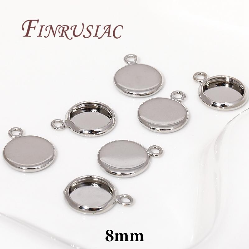 

6/8/10mm Cabochon Base Tray Bezels Blank Setting For DIY Blank Pendant Trays Supplies For Jewelry Making Accessories 4 pcs