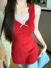 Korean Style Lace Knit Slim-Fit Vest Blouse for Women - Summer Casual Solid Color Pullover