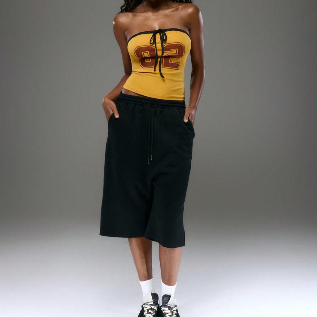 American street personalized tube top design sense digital printing strap short navel vest wholesale