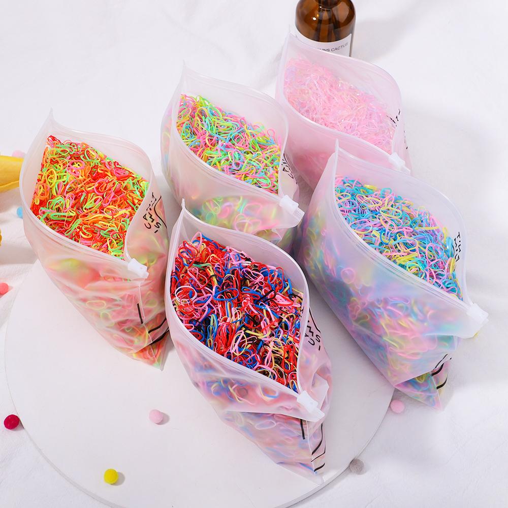 1000/2000 Stück Mädchen Elastische Haargummis Geschenk Gummiband Stirnband Kinder Pferdeschwanzhalter Bänder Kinder Ornamente Haarschmuck