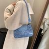 Trendy Retro Blue Underarm Bag For Women Fashionable Medium Sized Handbag Perfect For Street Style