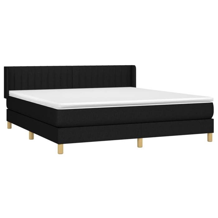 Maison Exclusive - Sommier à lattes de lit avec matelas Noir 180x200 cm Tissu