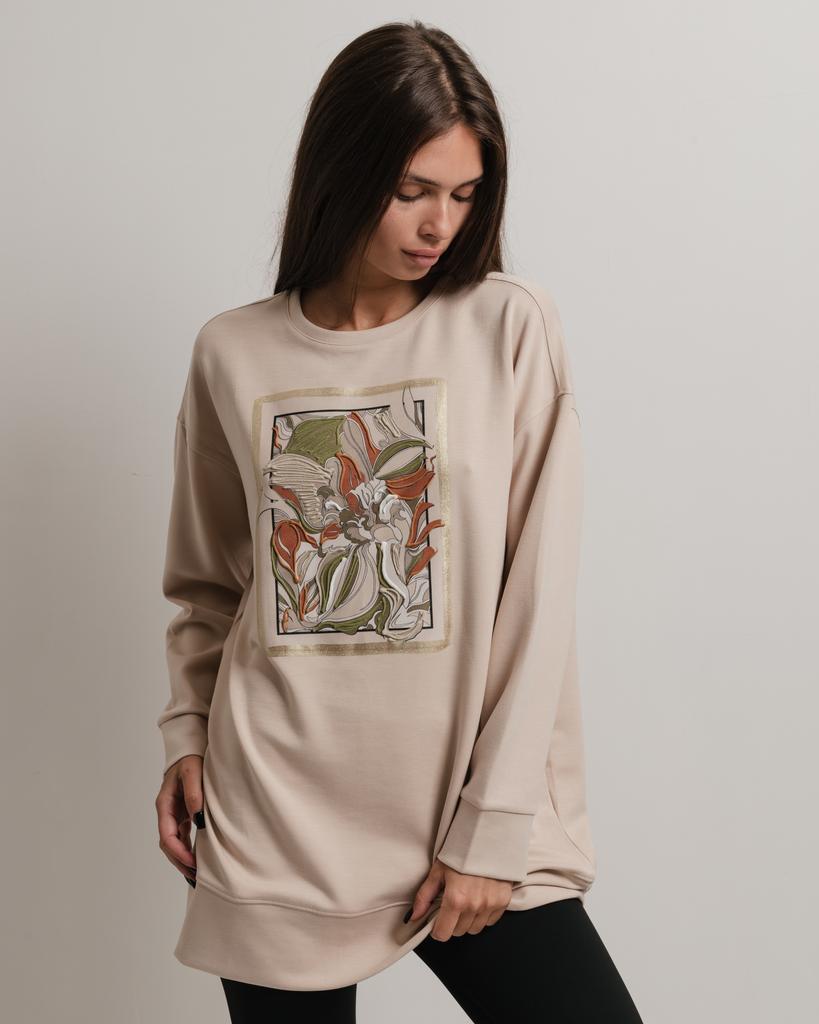 Long Sweatshirt Butella 16639 M Beige