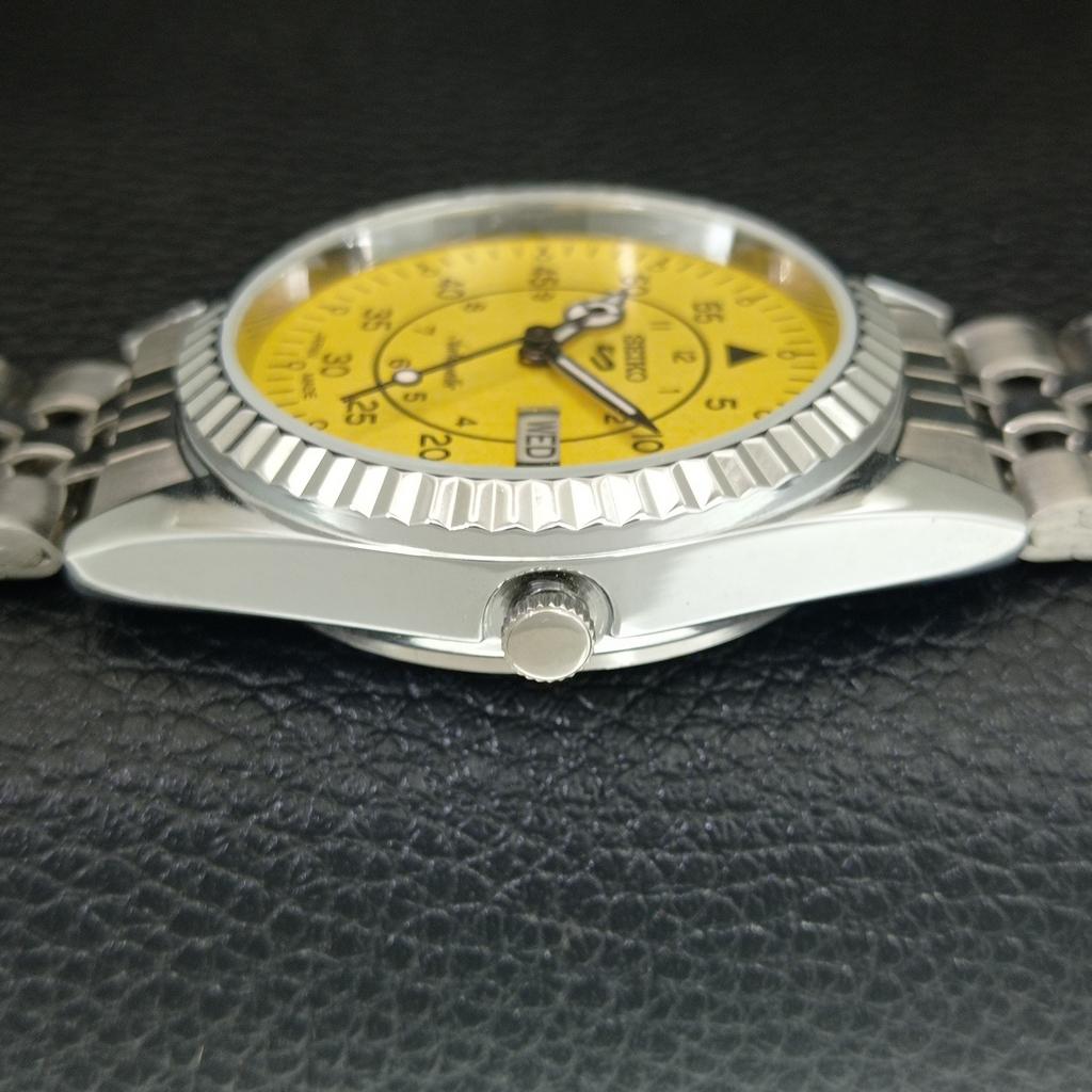 REFURBISHED SEIKO 5 AUTOMATIC 6309A JAPAN MENS VINTAGE YELLOW WATCH a442913-1