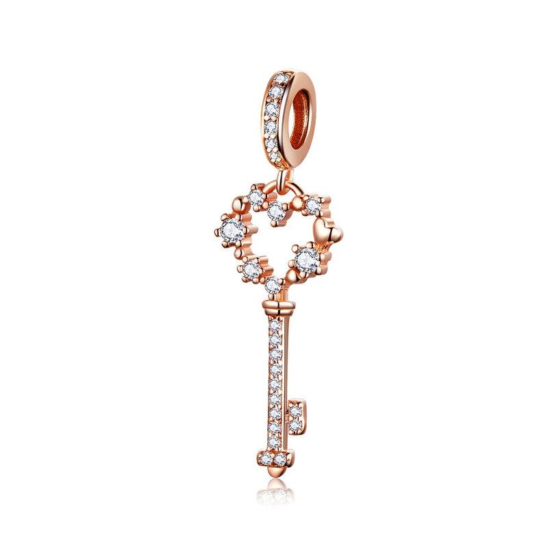 WOSTU Forever & Always Beads 100% 925 Silver Rose Gold Charm Fit Bracelet Pendant DIY Jewelry Making
