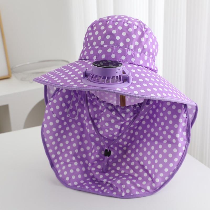 Sun hat Summer tea picking Solar charging fan Sun protection hat Women's face protection UV protection Sun hat Children