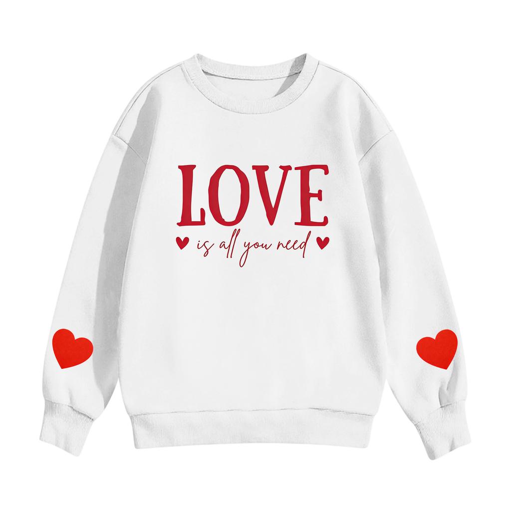 Children's Casual Round Neck Printed Pullover Long-sleeved Hooded Sweatshirt Top