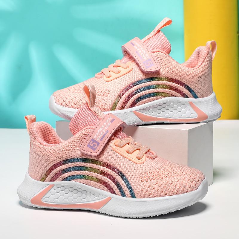 New Pink Child Sneakers Big Size 38 Breathable Comfort Sports Shoes for Girls Platform Children Running Sneakers Zapatillas Niño