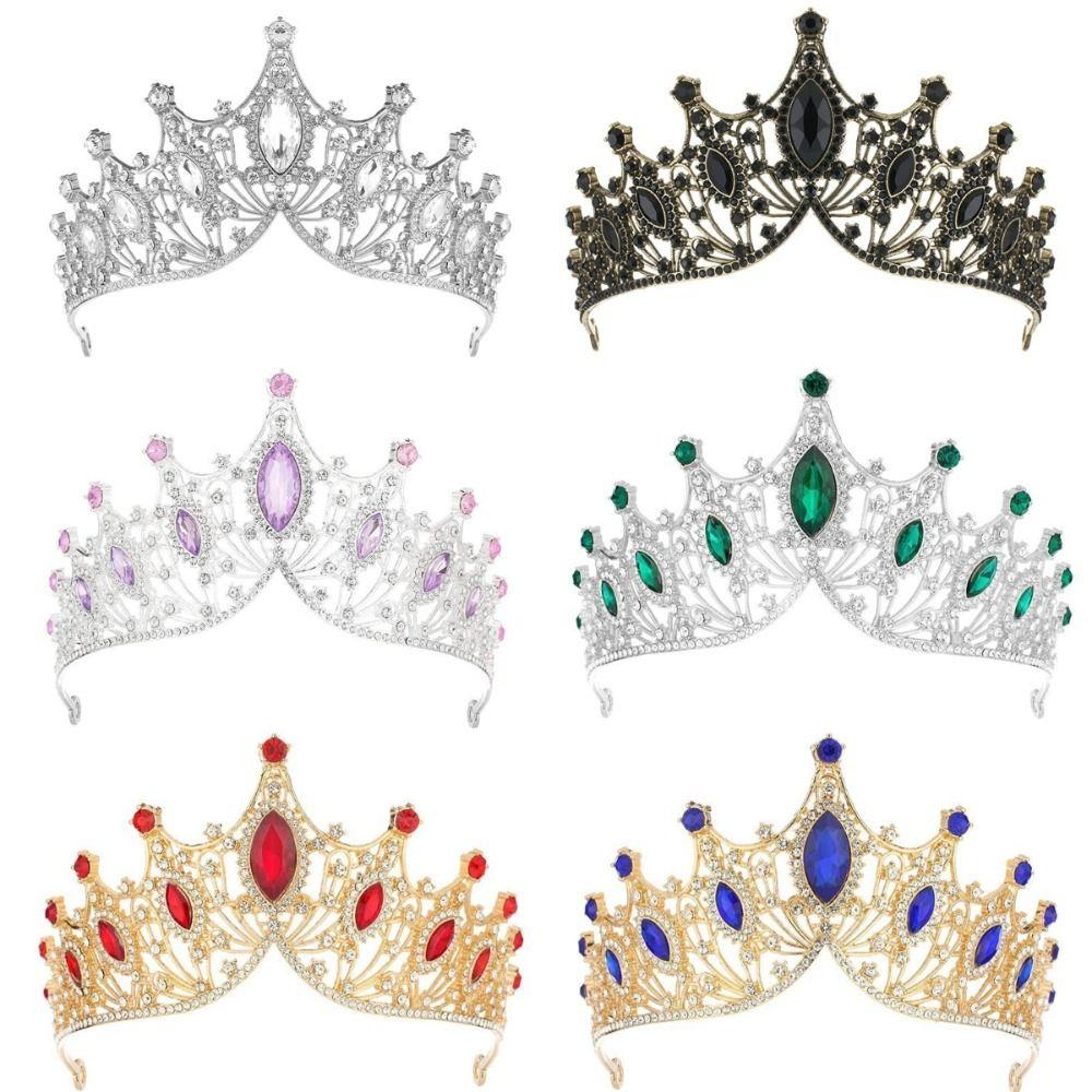 Alloy Queen Princess Crown Baroque Prom Dress Jewelry Vintage Bridal Headband  New Year