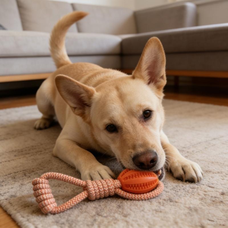 Pet Treat Dispenser Interactive Dog Chewing Toy Wear Resistant Cotton Rope Chewing Toy For Dog Puppy Teeth Health