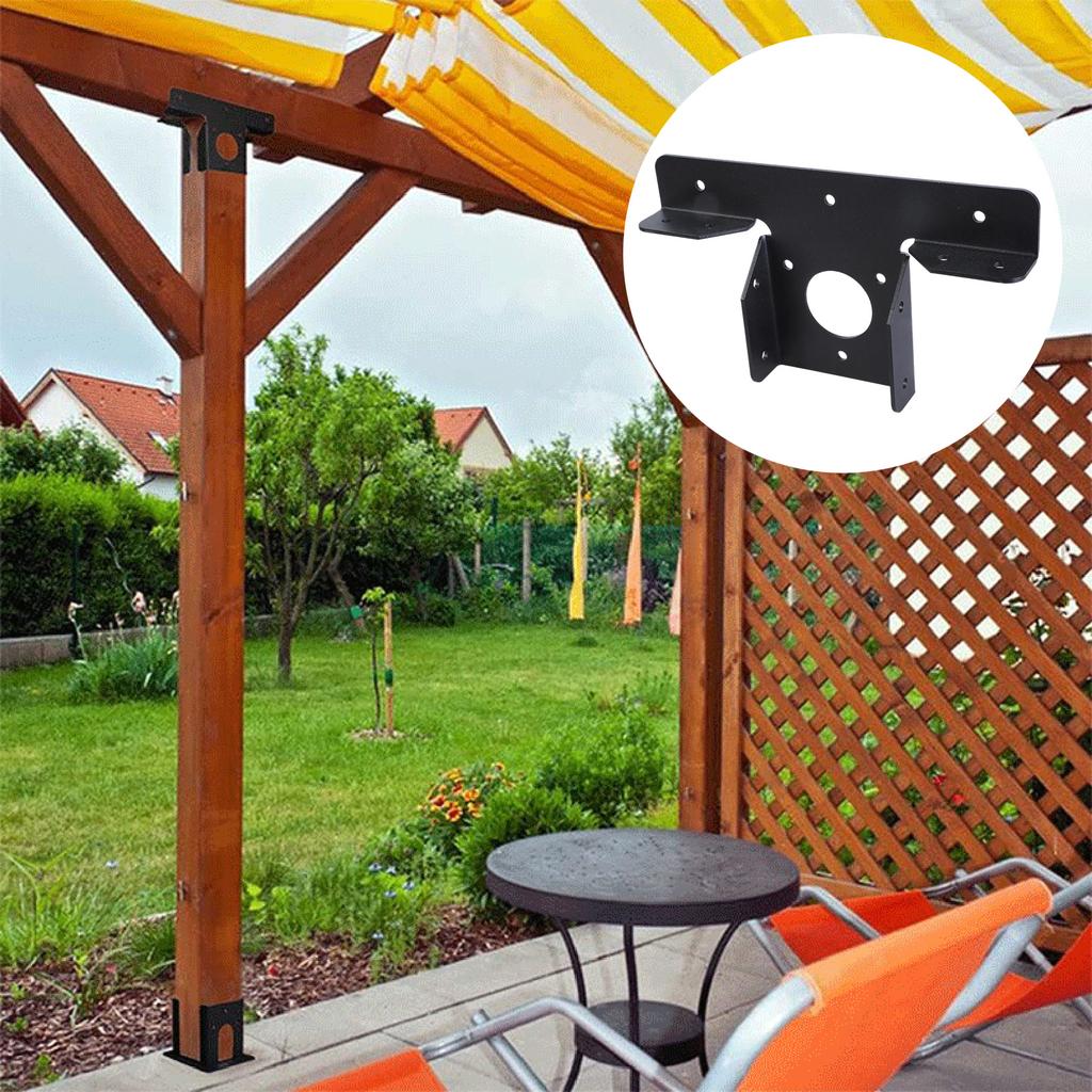 Heavy Duty Pergola Corner Brackets Extension Wood Post Metal T Shaped Bracket Hardware 3-Way Right Angles Bracket