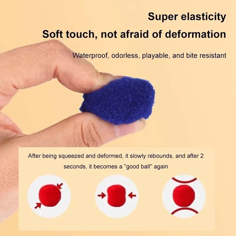 1 Stück Pistole mit 20 Spielzeugkugeln Katze Plüschballpistole Stressabbau Leiser Ball Mikroelastisch Elektrostatisch Klebriges Fell Katzenspielzeugball