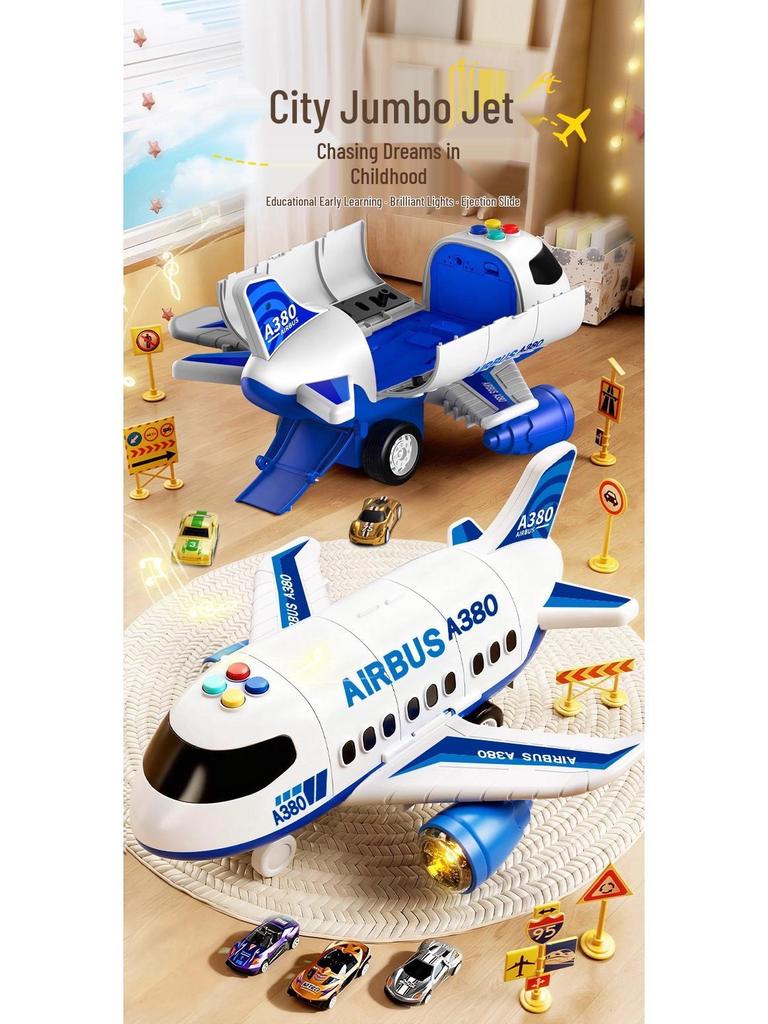Kids' Transforming Helicopter and Fire Truck Toy Set with Small Airplane and Car