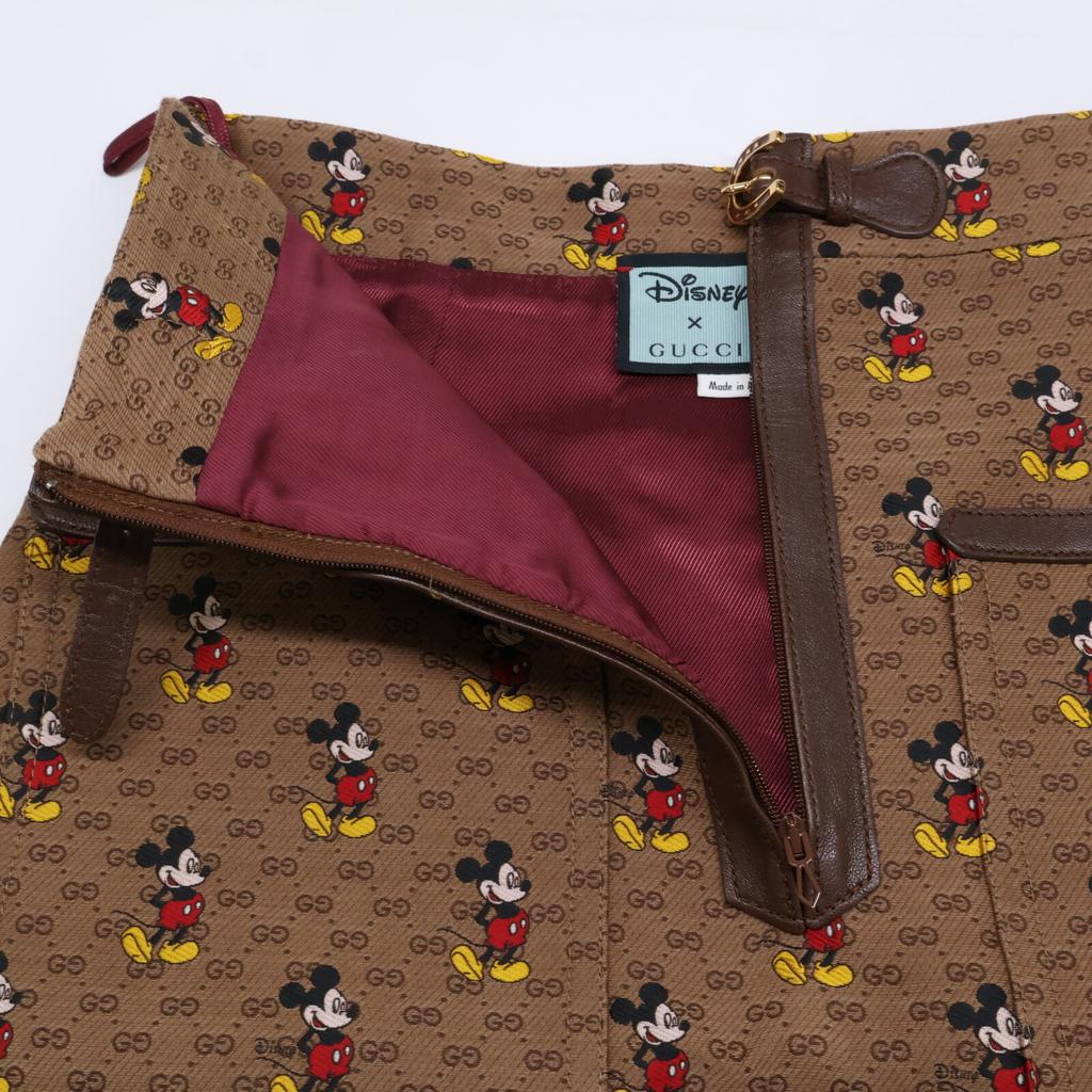 Gucci XDisney Disney [Excellent Condition/Domestic Authentic] 602249 GG Mickey Mouse Skirt 38 BrownUsed