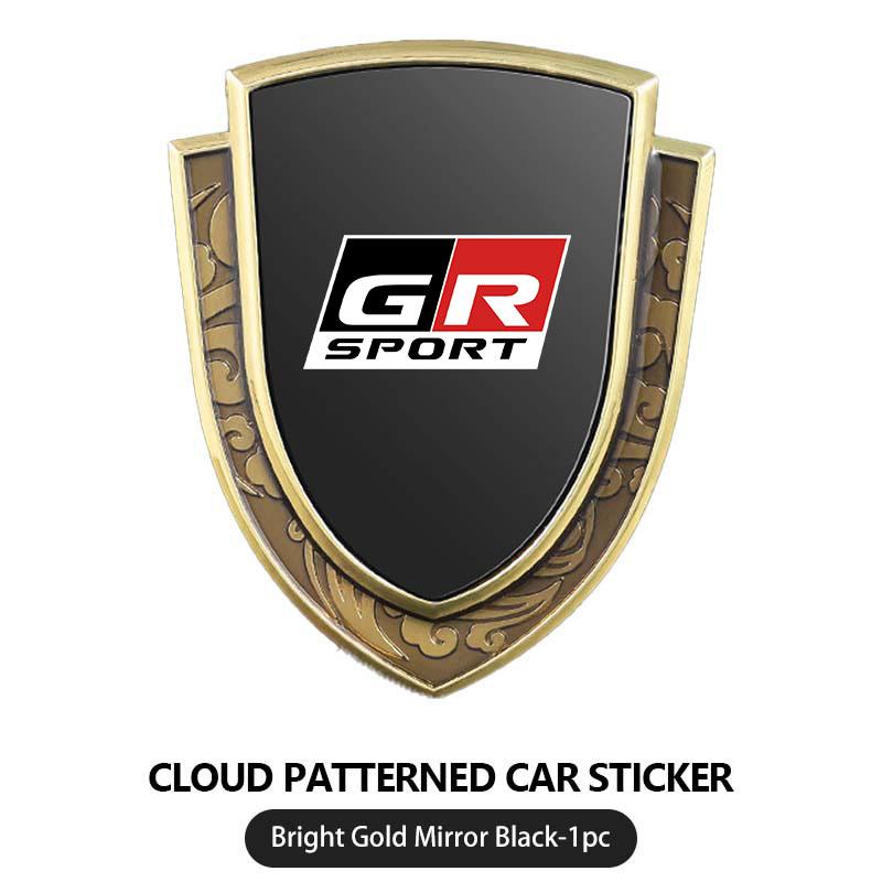 Car Styling 3D Shield Metal Emblem Badge Sticker Decoration Decal For Toyota GR MN Corolla Yaris Aygo Prius RAV4 Crown CHR Camry