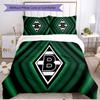 Parure de lit 3 pièces avec housse de couette (1*Housse de couette + 2*Taie d'oreiller, sans noyau), Ensemble de literie doux toutes saisons imprimé Borussia Mönchengladbach, Cadeau de décoration pour chambre à coucher à la maison