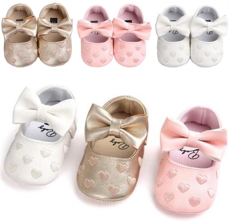 Buy Infant Baby Girl Crib Shoes Bowknot Soft Sole Prewalker Sneakers at