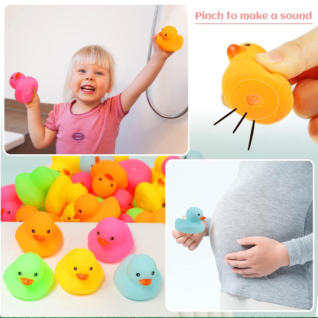 306090120Pc Mini Rubber Duck Toy Colored Small Multicolor Queak And Float Small Ducks In Bulk Ducks Birthday Gifts