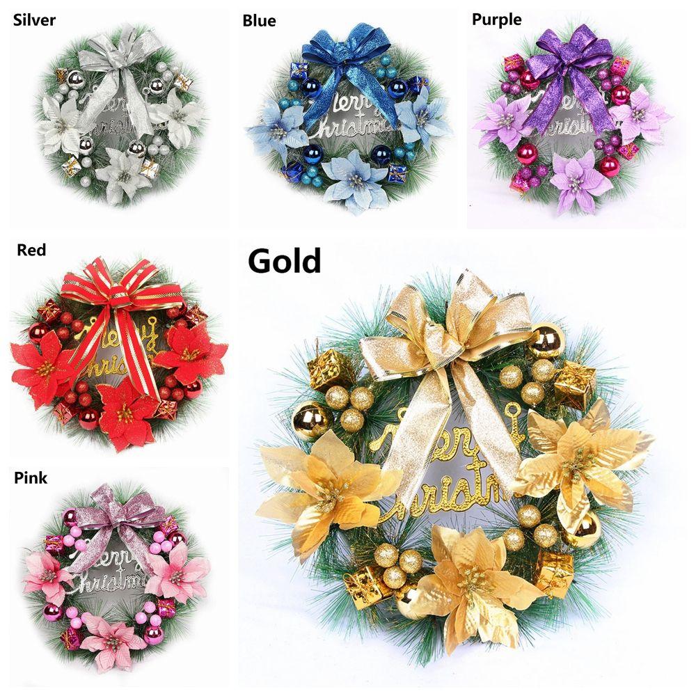 Props DIY Craft Xmas Tree Decor Garland Pine Needle Wreath Christmas Wreath Door Hanging Ornament