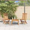 VidaXL Folding Garden Chairs 2 Pcs Solid Teak Wood