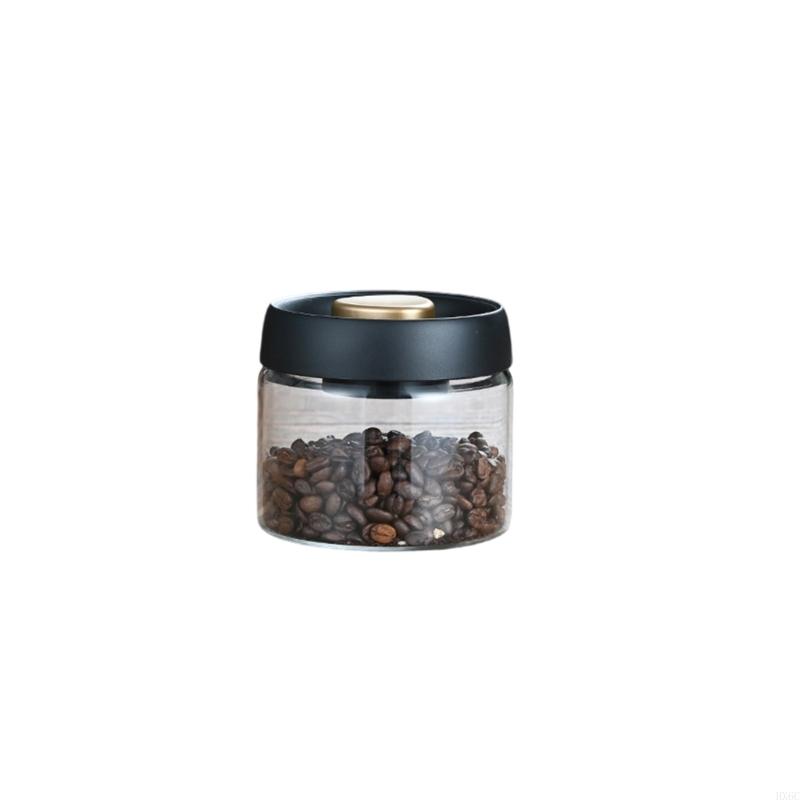 Portable Coffee Bean Container Leakproof Press Vacuum Seal Glass Jar For Travel Kitchen Storage HX6C