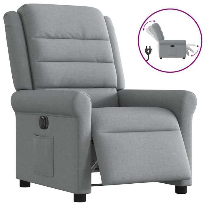 VidaXL Fauteuil inclinable électrique Gris clair Tissu 3303294
