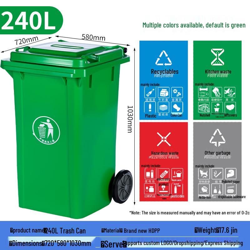 Large Capacity Trash Can with Lid and Foot Pedal for Residential or Commercial Use, Suitable for Outdoor Waste Sorting