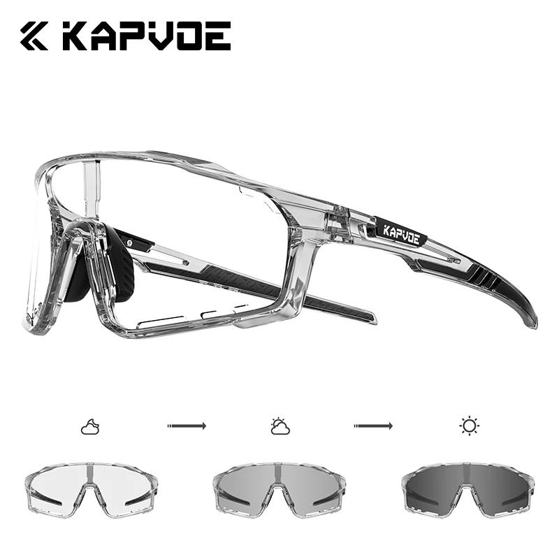 

Kapvoe Fast Photochromic Cycling Glasses for Men Women Cycling Glasses UV400 Indoor Outdoor High Definition Lens New Version Photochormic lens