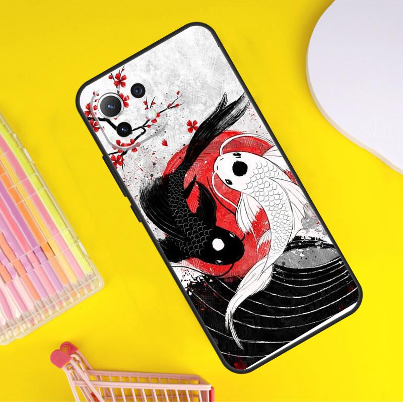 Koi Carp Fish Yin Yang Cover For Xiaomi 14 Ultra 13 11T 12T 13T 14T Pro POCO X7 X6 Pro X3 X5 F3 F5 M6 F6 Pro Case