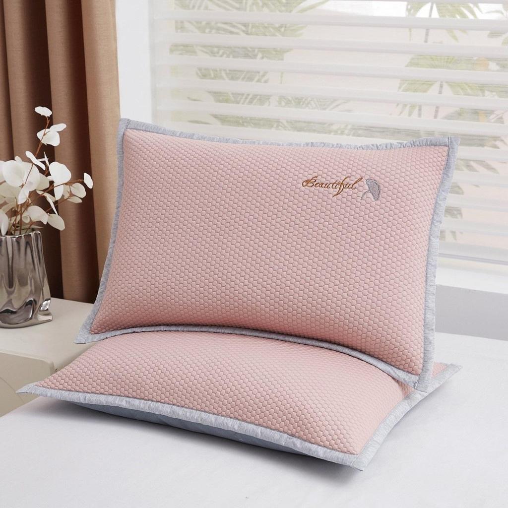 Ice Silk Pillowcase with Pillow Core - Washable, Cooling, 48x74cm, Class A, Adult Summer Set