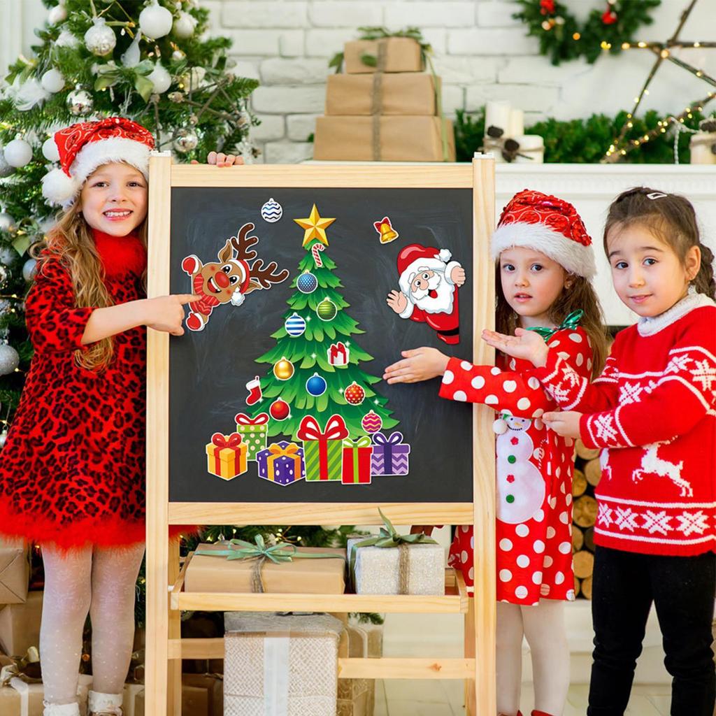 Christmas Magnets For Fridge Santa Claus Tree Bell Holiday Winter Stickers Magnetic Christmas Decorations For Whiteboard Kitchen