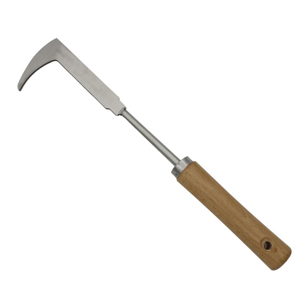 Stainless Steel Gardening Weeder Household Wooden Handle Crevice Weeder Multi-function Household Gardening Hand Tools