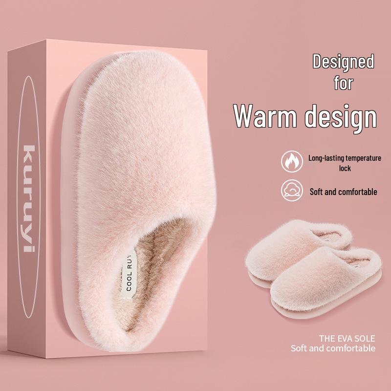 Women's Furry Cotton Slippers: Cozy, Velvet-Lined for Fall & Winter, Indoor/Outdoor, Also Available for Men