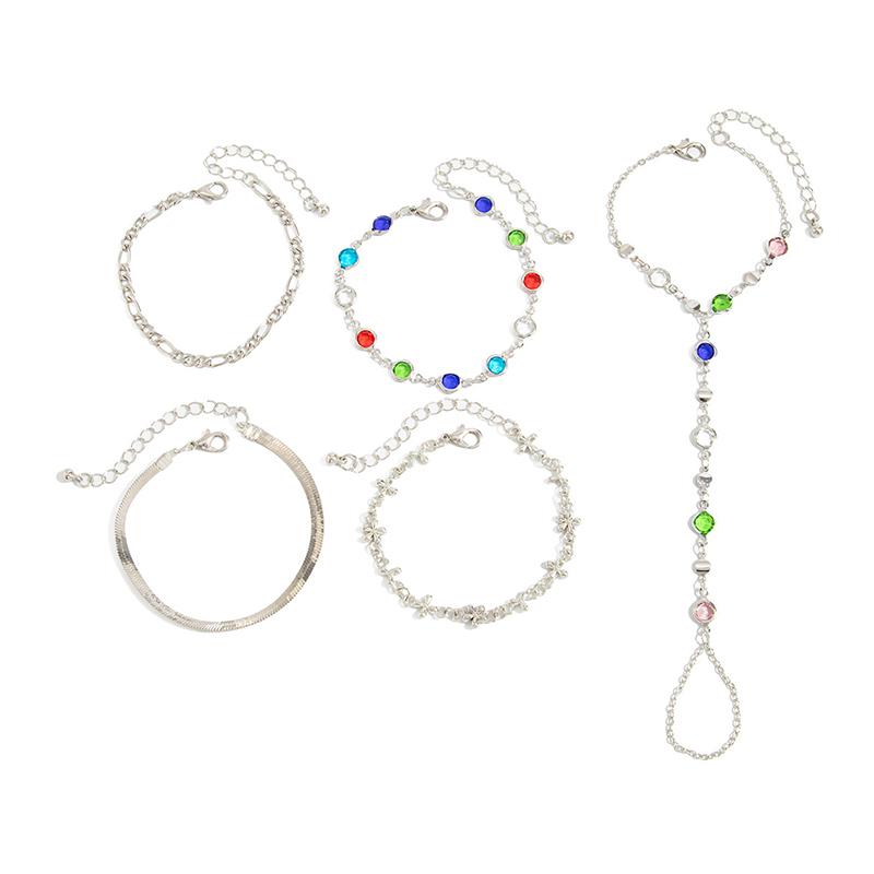 Luxury Minimalist Gold Plated Thin Chain Finger Ring Hand Chain Bracelets For Women, Party Elegant Jewelry