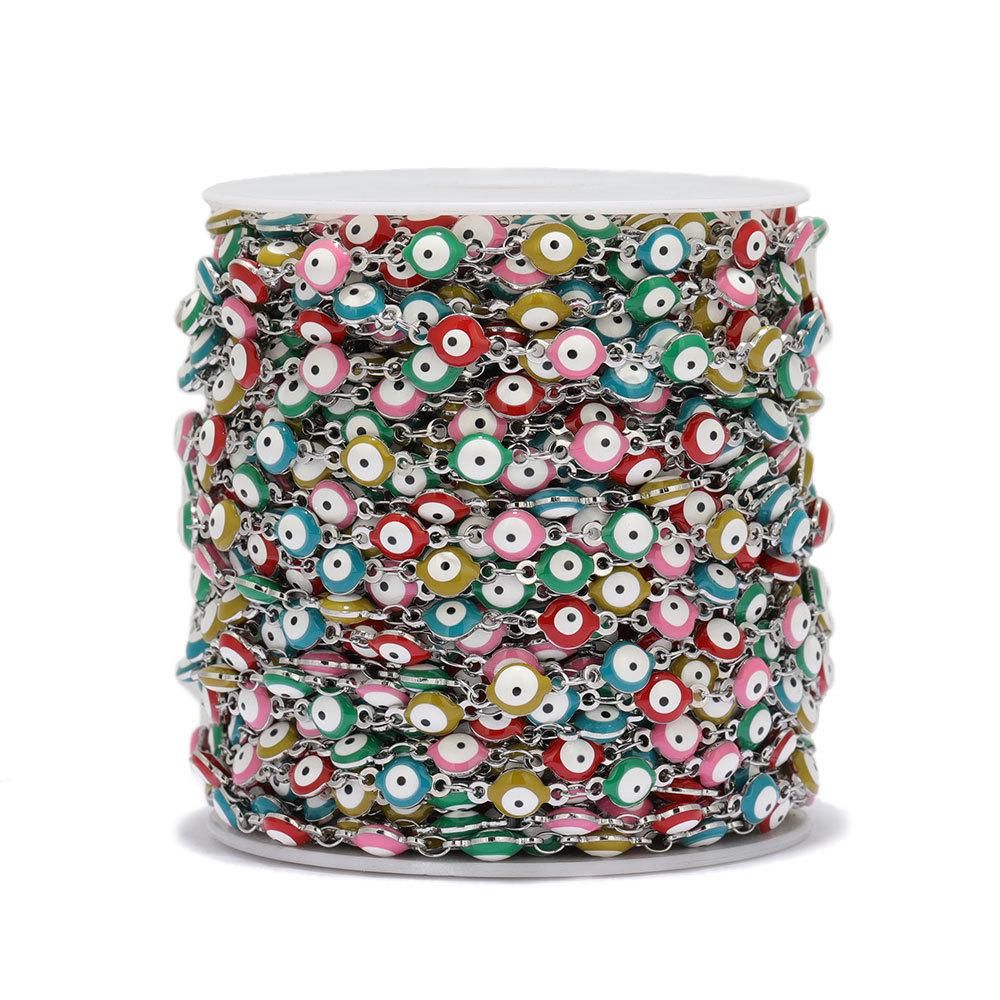 Colorful Stainless Steel Evil Eye Chain for DIY Jewelry: Bracelets & Necklaces