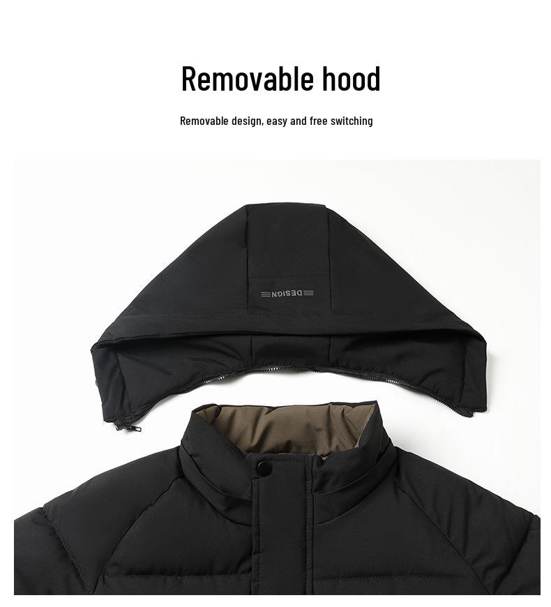 2025 Winter Men's Thickened Cotton Puffer Jacket - Business Casual Style for Youth & Middle-aged