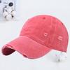 Hole Washed Cotton Baseball Cap Men's Old Visor Hat Retro Soft Top Cap