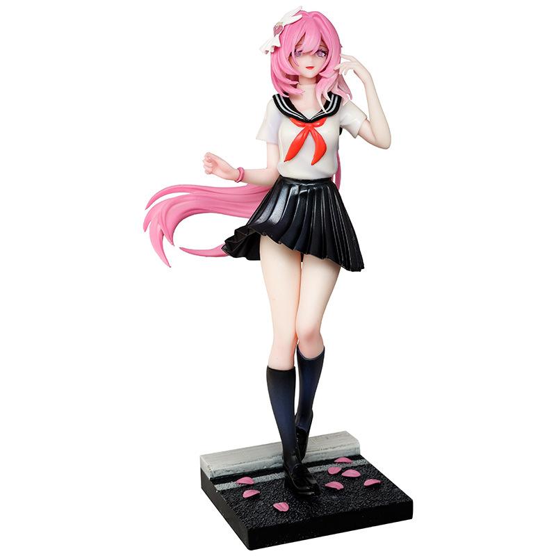 

Anime Honkai Impact 3 Elysia School Uniform Standing Pose Figure Model Statue Desktop Decoration