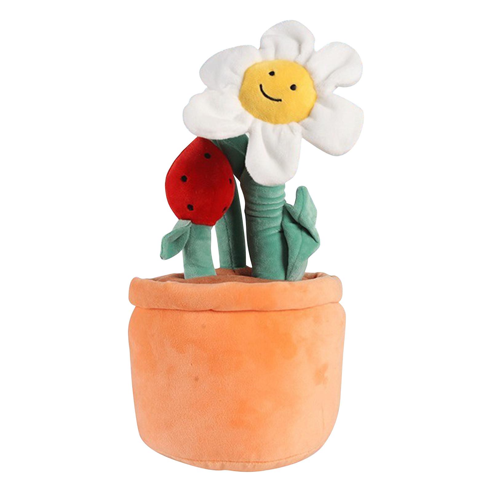 

Симуляция мультяшных подсолнухов, тюльпанов, горшечных растений, плюшевых игрушек, орхидеи джентльмена, удача на передовой, куклы пионы 1 шт., One Size белый