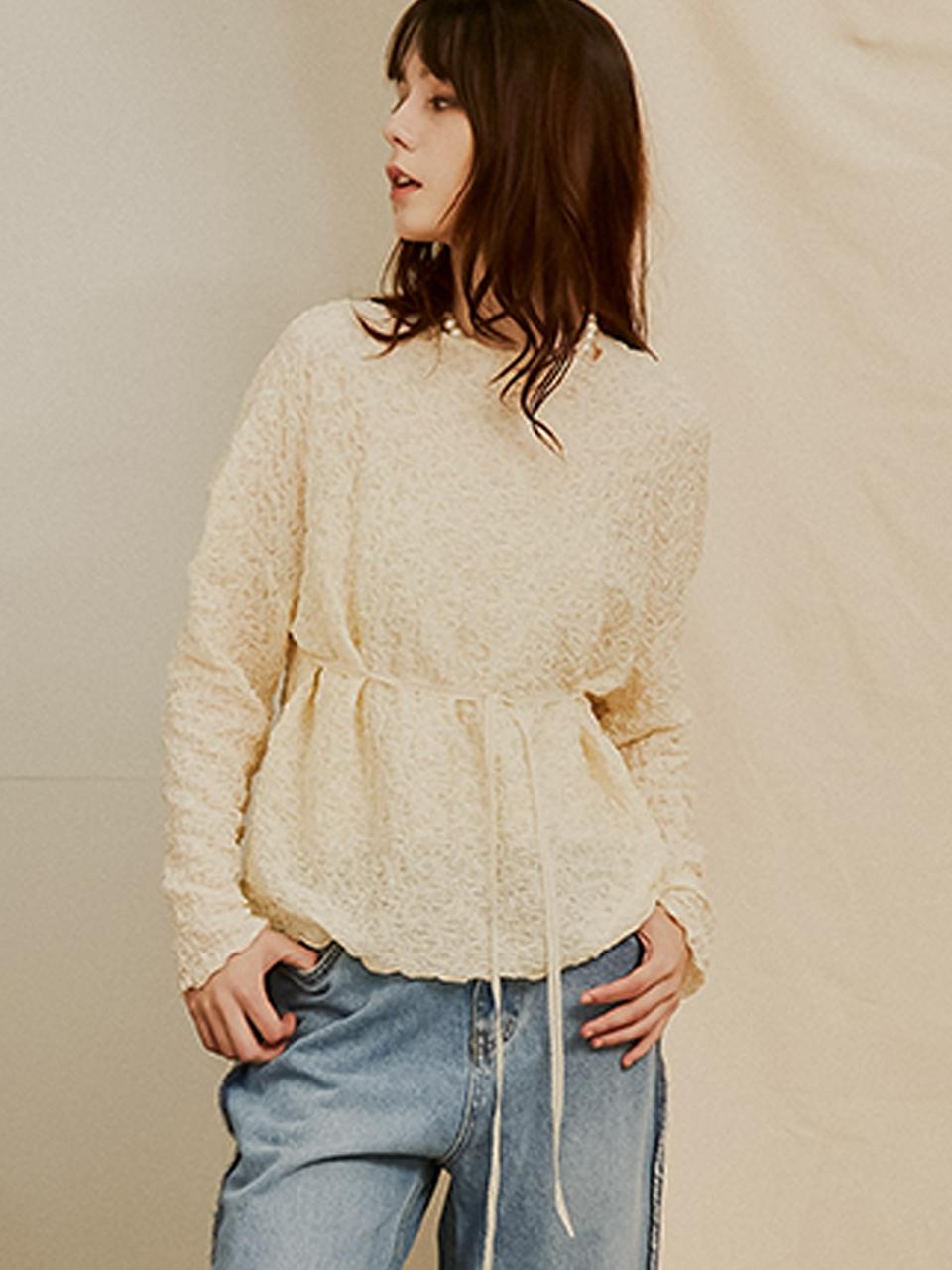 Sorry, Too Much Love Seine Pleats Drop Shoulder Top_Cream Cream/Free