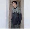 Neuer Herren Dick Bedruckter Rundhals Pullover Herbst Winter Lässig Locker Color-Blocking Fauler Stil Oberteil