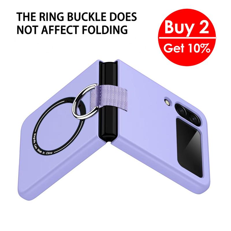 Anti-Scratch Mag Safe Ring Case for Samsung Galaxy Z Flip 3 4 5 6 5G Non-Slip Wireless Charging Cover for Samsung Z Flip3