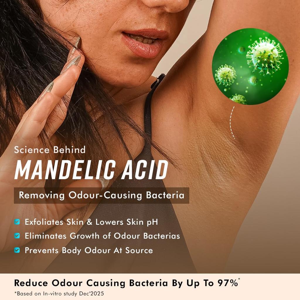 mCaffeine 3-in-1 Parfüm Körperwäsche mit 2% Salicylsäure für Männer & Frauen, 250 ml, Geruchskontrolle & Glatte Haut