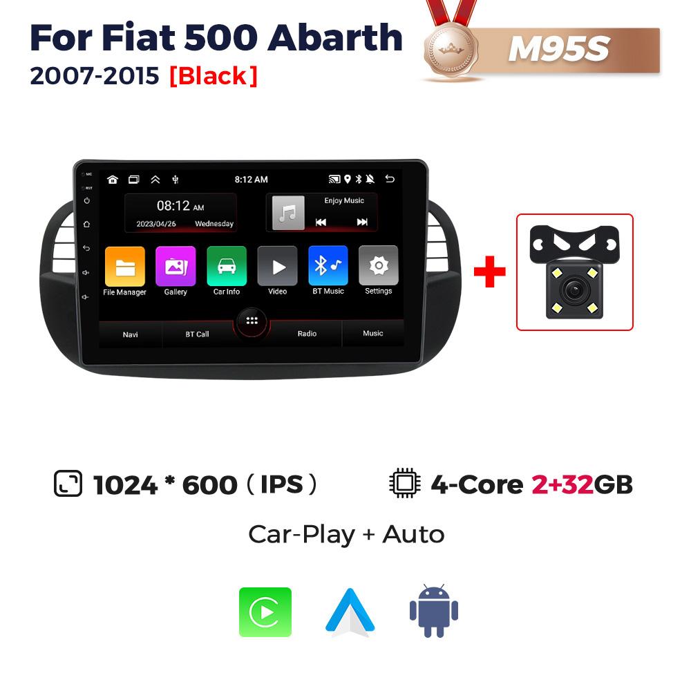 Navifly 9inch 1din Android Car Radio Stereo For FIAT 500 Abarth 2007-2015 Multimedia Player Wireless Carplay Auto GPS Navigation